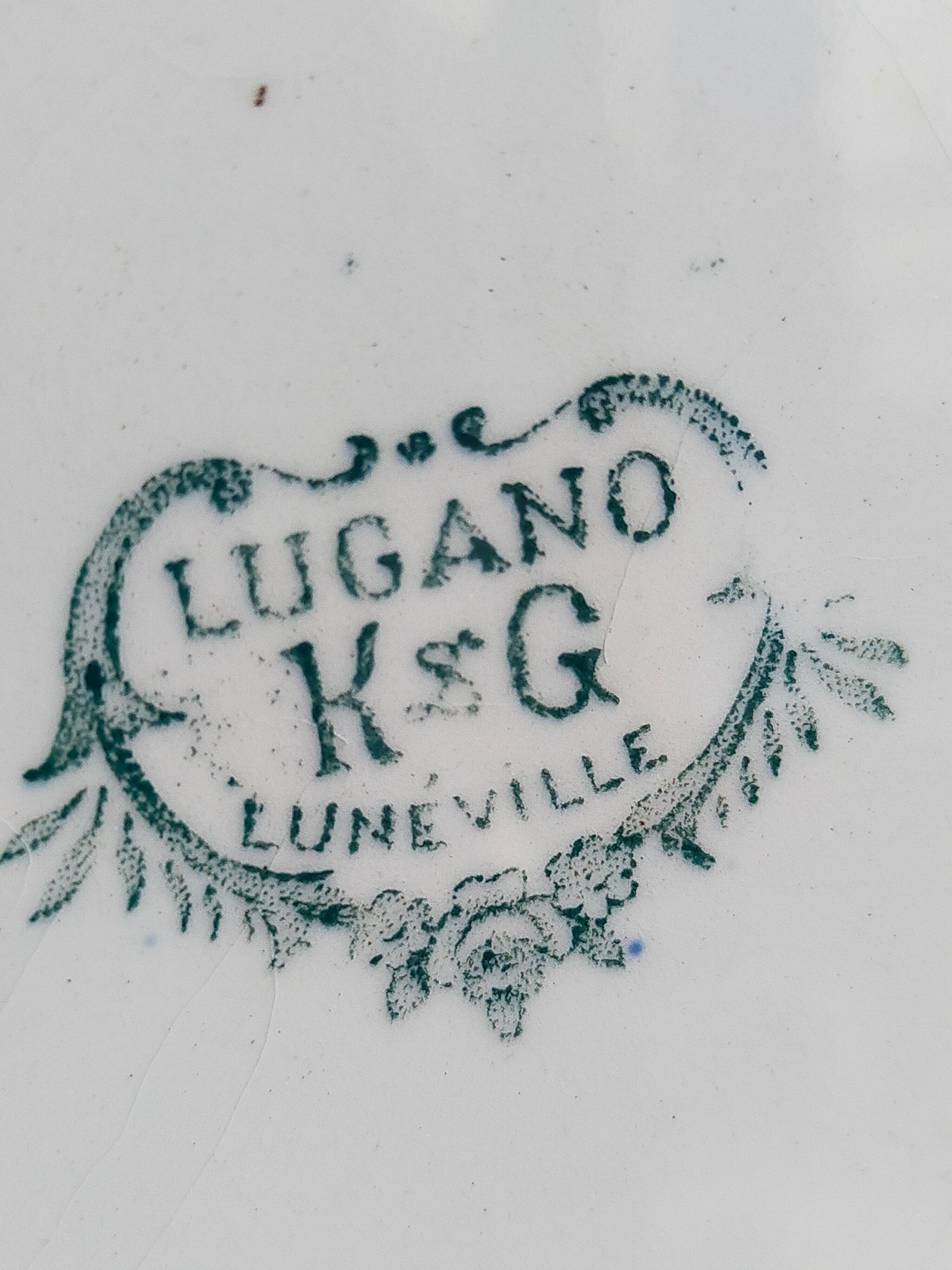 Six old plates iron earth of lunéville model lugano late nineteenth