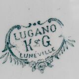 Six assiettes anciennes terre de fer de lunéville modèle lugano fin xixème