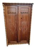 Pine effect wardrobe, bamboo from the early 20th century.