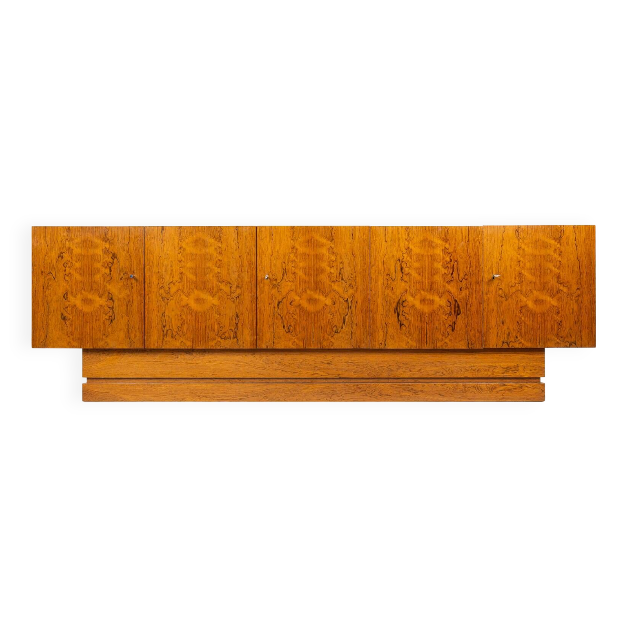 Mid-Century Modern Sideboard, Wood and Travertine, 1970s