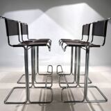 Set of 4 Linea Veam tubular steel bar stools, 1960