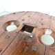 Brutalist Circular Coffee Table in Solid Wood – Brazilian Folk Art