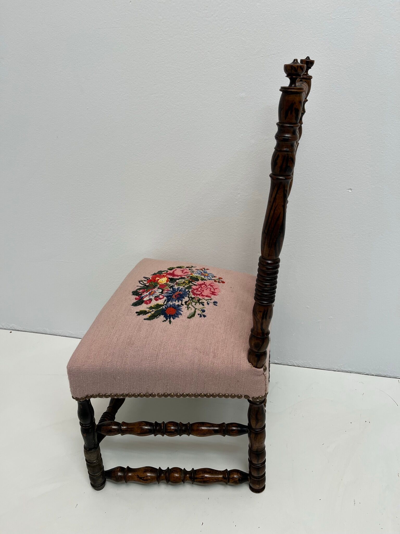 Children's chair Napoleon III wood turned vintage