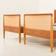 Danish modern teak, oak and cane beds in Hans Wegner style, set of 2 1960s
