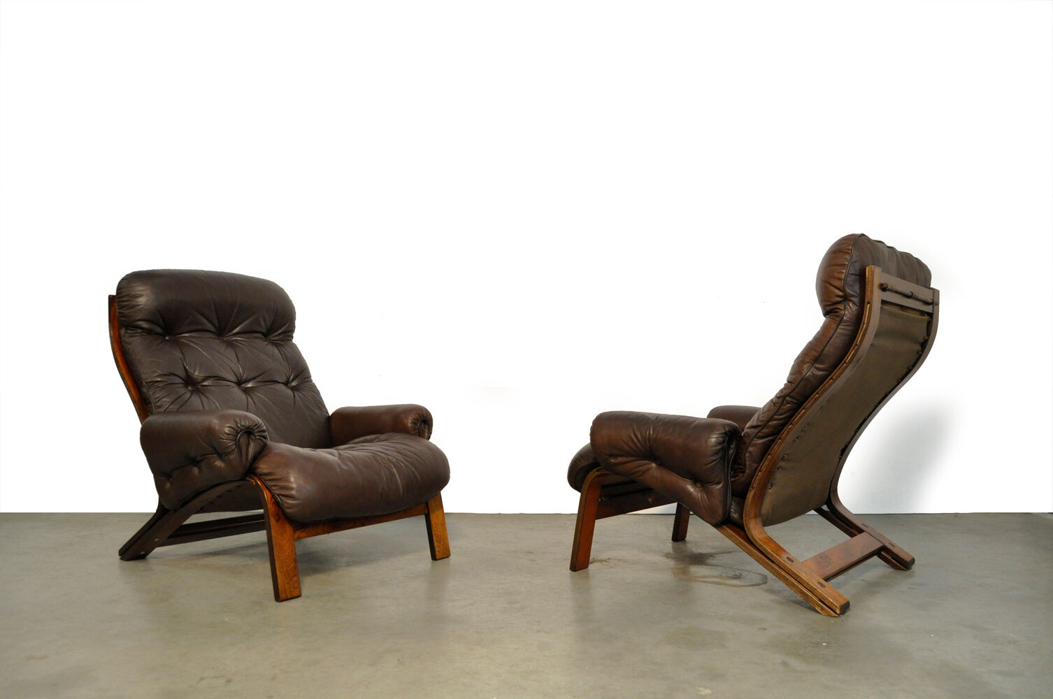Sturdy lounge chairs by Oddvin Rykken for Rybo, Norway 1970s