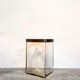 Glass vase with gilded metal frame Italy 70s