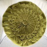 Vintage pleated velvet cushion