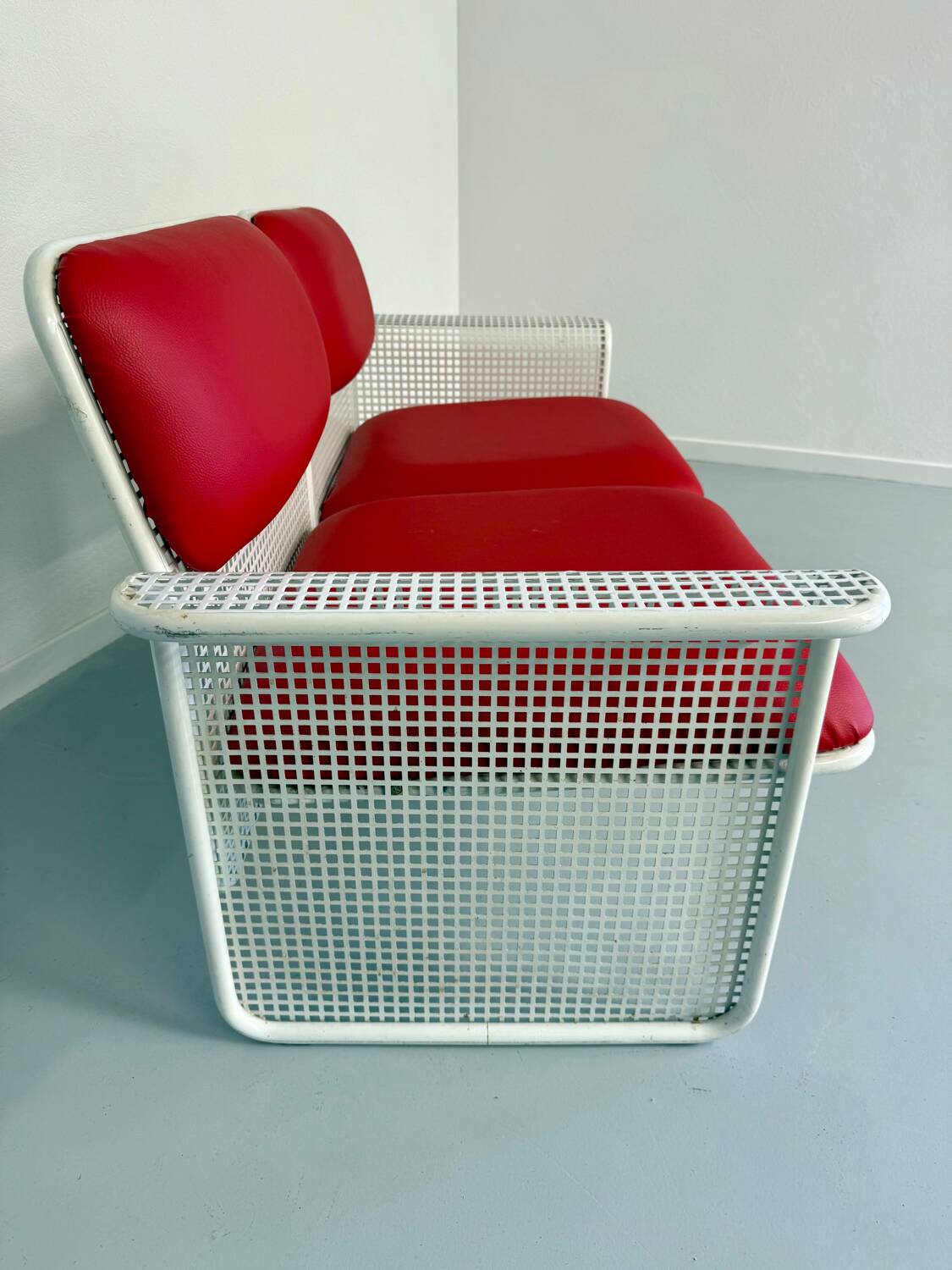 Old 2 seater sofa Italian design from the 70s Talin Vicenza metal per