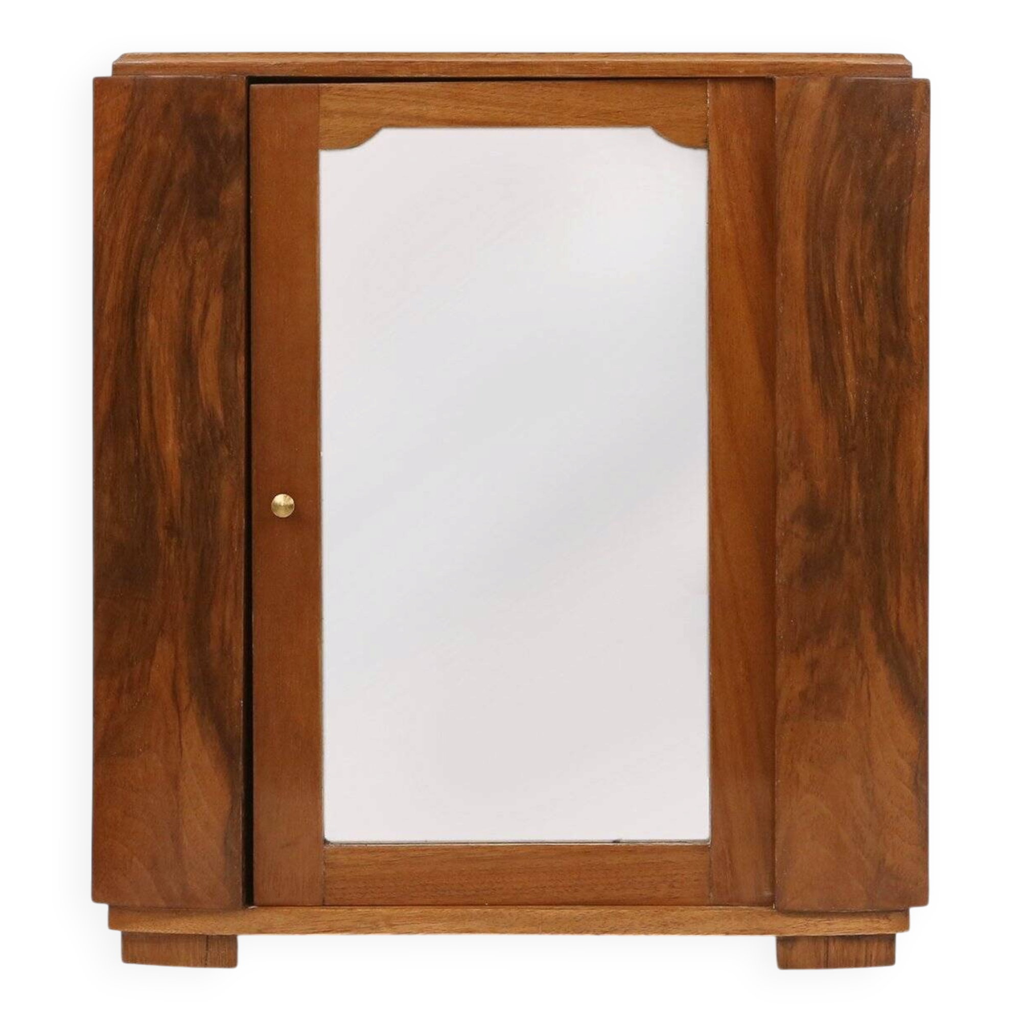 Small Art Deco Cabinet in Wood with Mirror, 1930