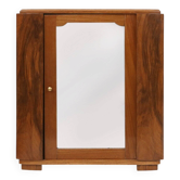 Small Art Deco Cabinet in Wood with Mirror, 1930
