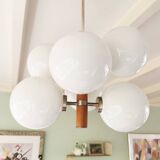 Chandelier 6 bulbs Temde Leuchten 1970s