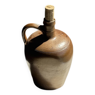 Brown glazed jar with handle H23.5