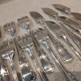 6 silver-plated fish forks and 6 fish knives by Ercuis Valencay
