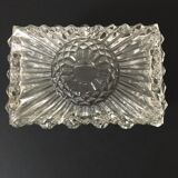 Large rectangular globe for ceiling light in worked molded glass