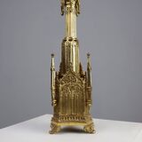 Neo‑Gothic Copper Church Candleholder Stamped “LL A Paris”, France ca. 1880