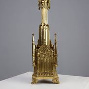 Neo‑Gothic Copper Church Candleholder Stamped “LL A Paris”, France ca. 1880