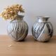 Pair of irman vases in aliometal, french design, 1950