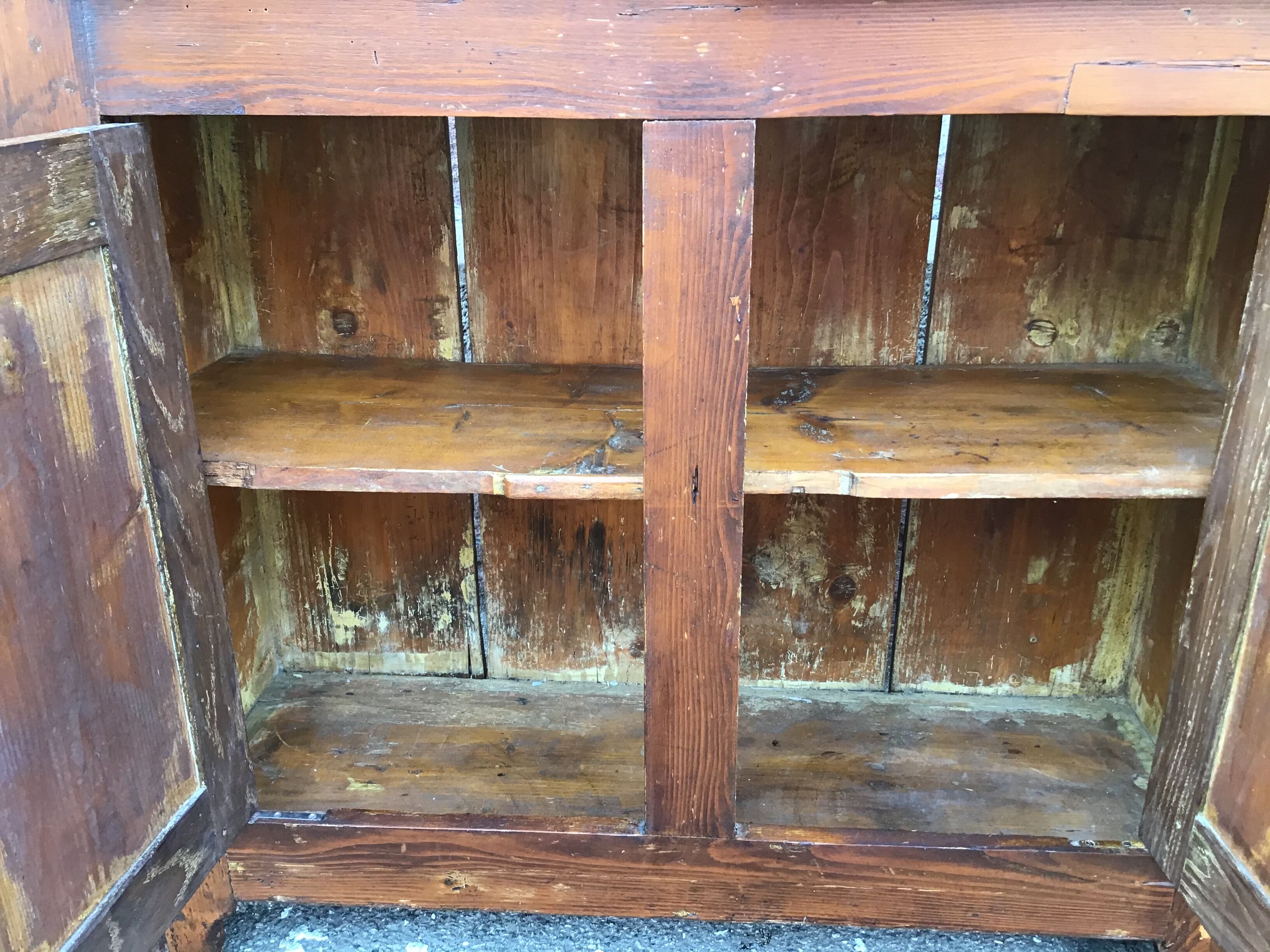 Rustic vintage fir stockings buffet