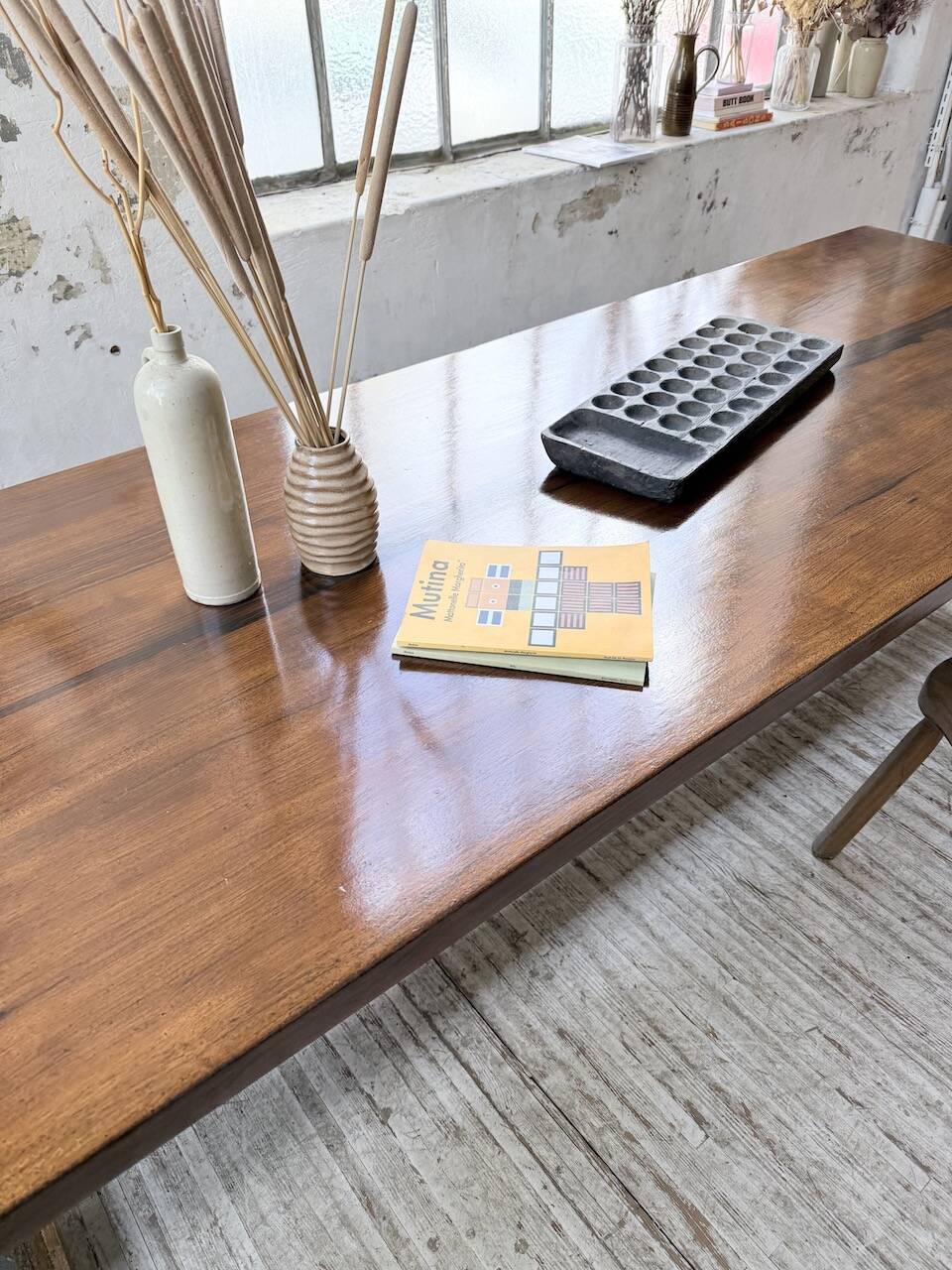 Table de ferme campagne noyer massif XL 250cm