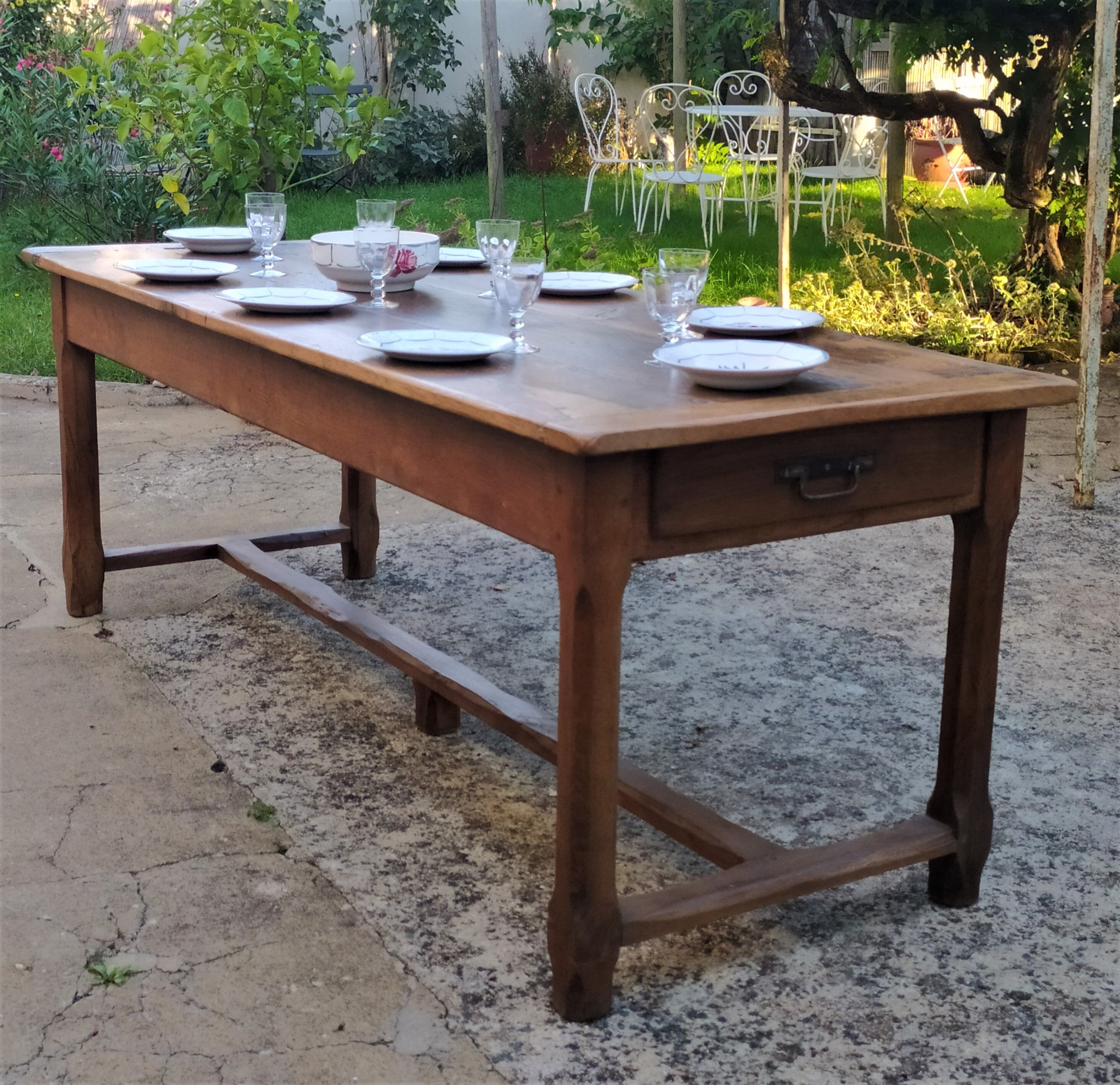 Solid oak farmhouse table