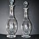 Saint-louis set of 2 antique lasalle cut crystal carafes 1930