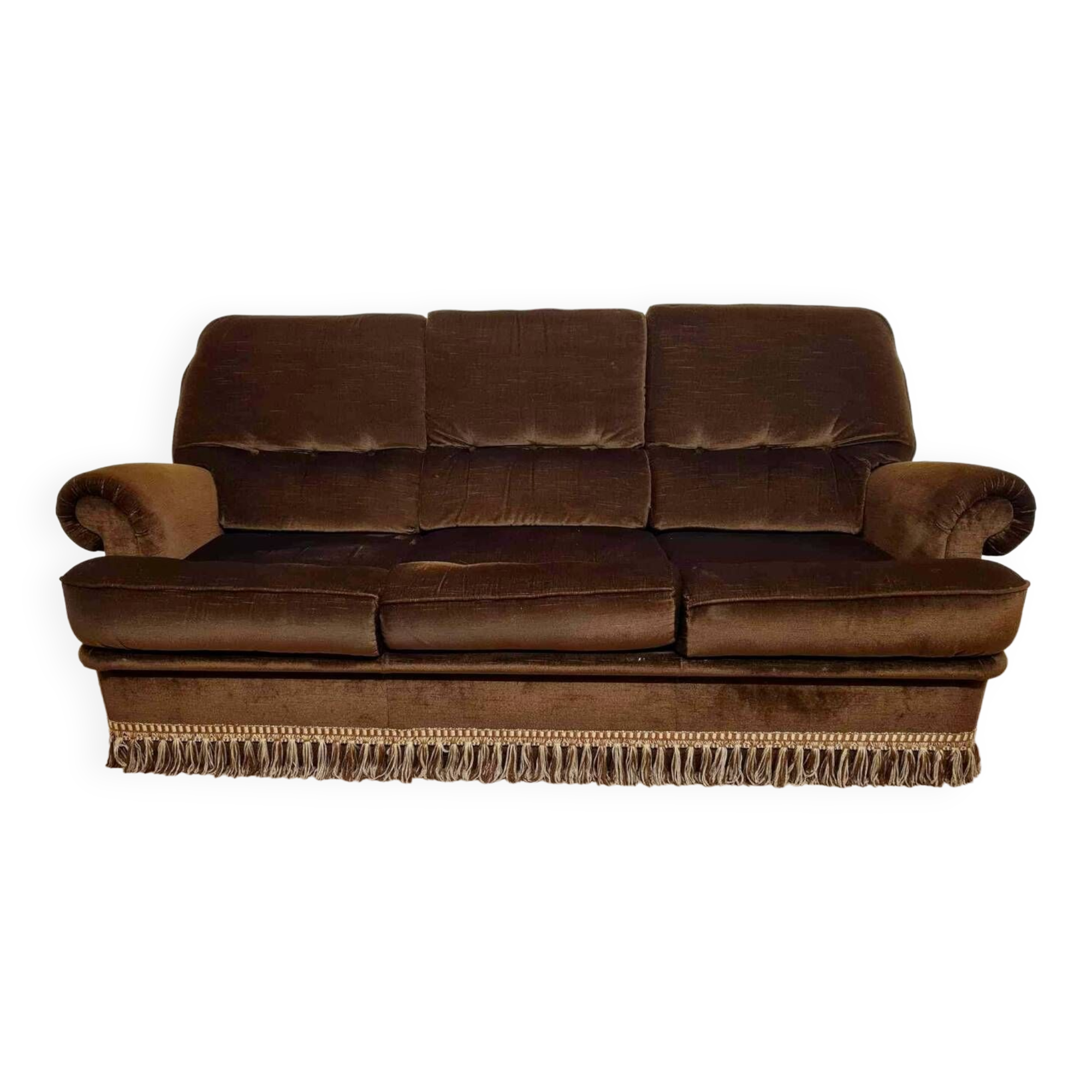 Toad bench in genoa velvet circa 1960