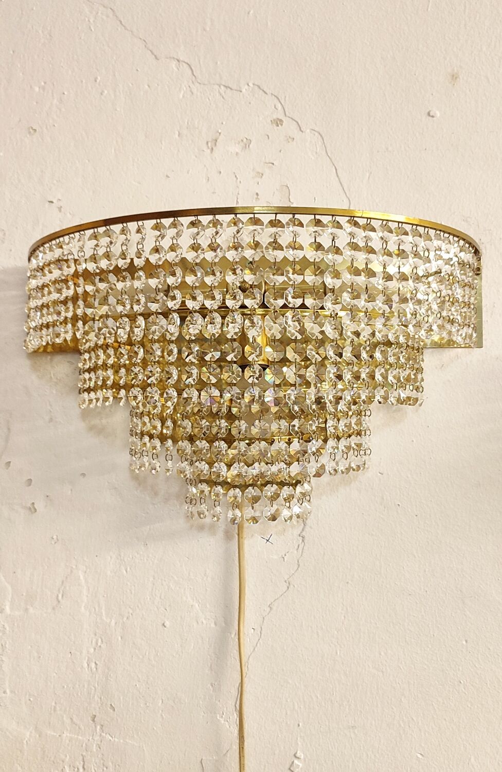 Appliques murales en cristal France années 1970