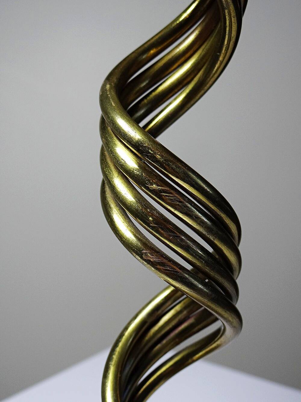 Twisted brass candlestick "Barley Twist" Mid-Century modern, 1950-1970