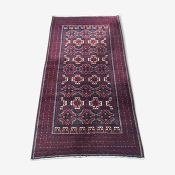 Tapis Beloutch ancien pur laine noué main - 197x104cm