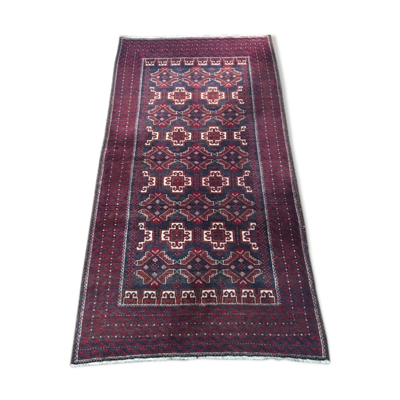 Tapis Beloutch ancien pur laine noué main - 197x104cm