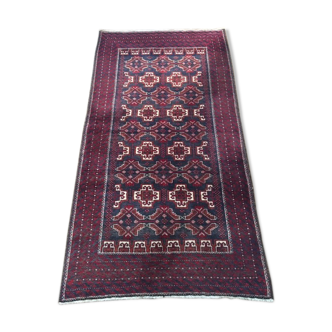 Tapis Beloutch ancien pur laine noué main - 197x104cm