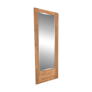 Porte armoire biseauté vintage Art Déco bois massif chêne Azalée