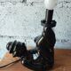 Vintage black ceramic lamp – Reclining clown – Made in Holland