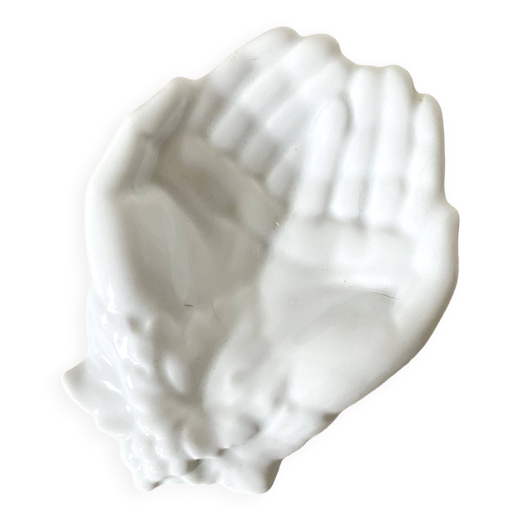 Empty pocket or hand soap holder in Limoges porcelain