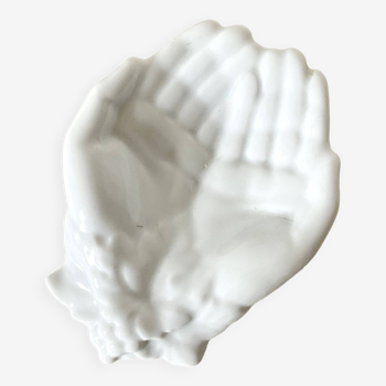 Empty pocket or hand soap holder in Limoges porcelain