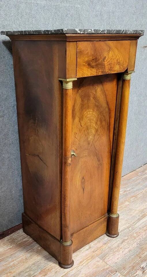 Empire period walnut bedside table or nightstand circa 1800