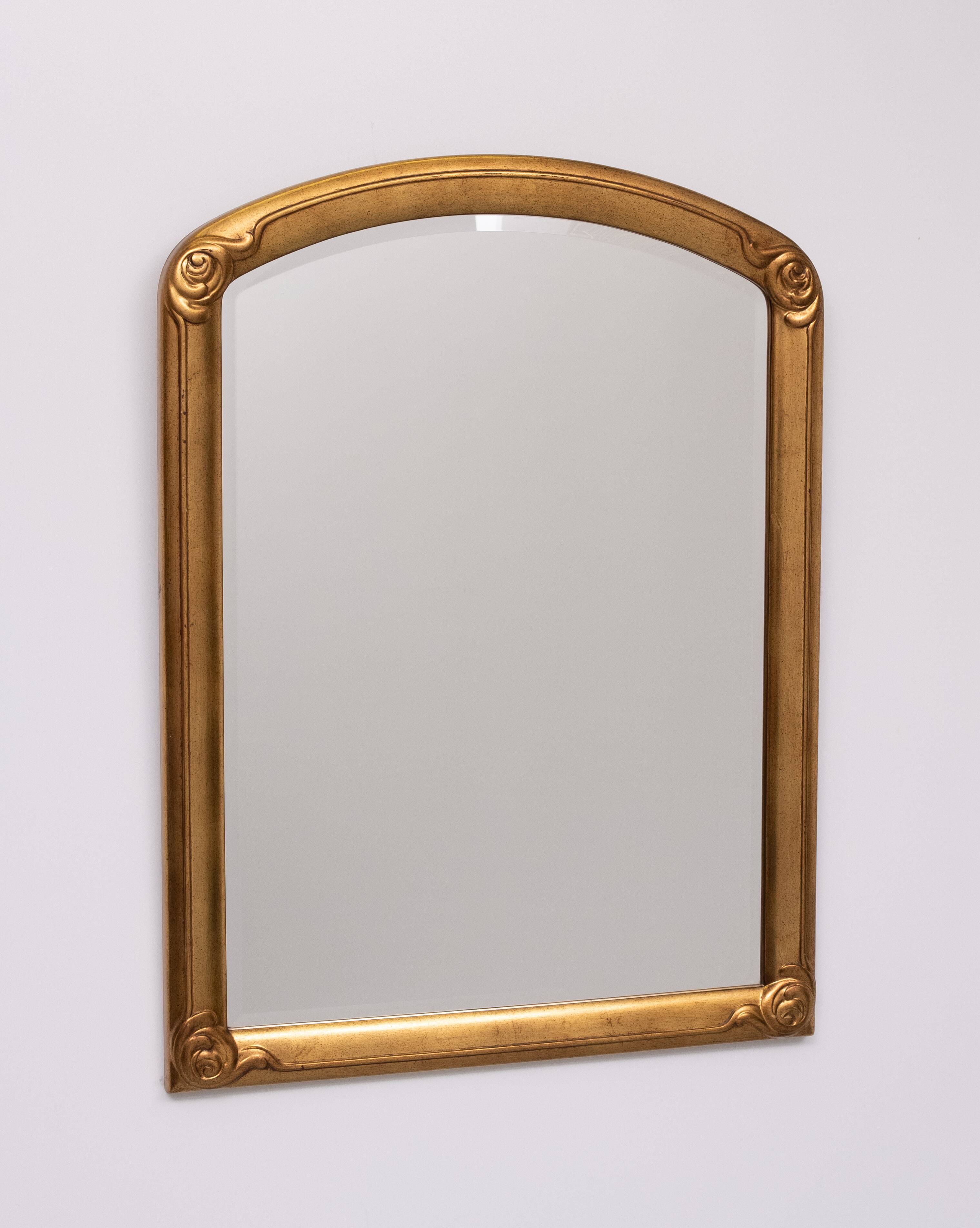 Deknudt Art Deco style Gold Wall Mirror Belgium 1970s