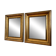 Paire de miroirs muraux en bois doré danois antiques, fin du 19e siècle