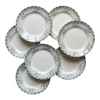 7 flat plates in iron earth poppies, hb & cie choisy le roi