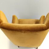 Dark Goldenrod Wingback Armchair model 437 by Gio Ponti for Cassina