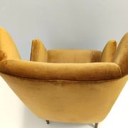 Dark Goldenrod Wingback Armchair model 437 by Gio Ponti for Cassina