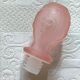 Large fruit motif genie CARAFE, vintage pink