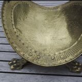 Old brass log holder