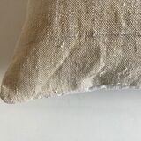 Coussin en chanvre de ferme 19e dos de vieux lin 40cm x 30cm