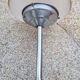 ceiling lamp, aluminum and chiseled glass, vintage, 50s