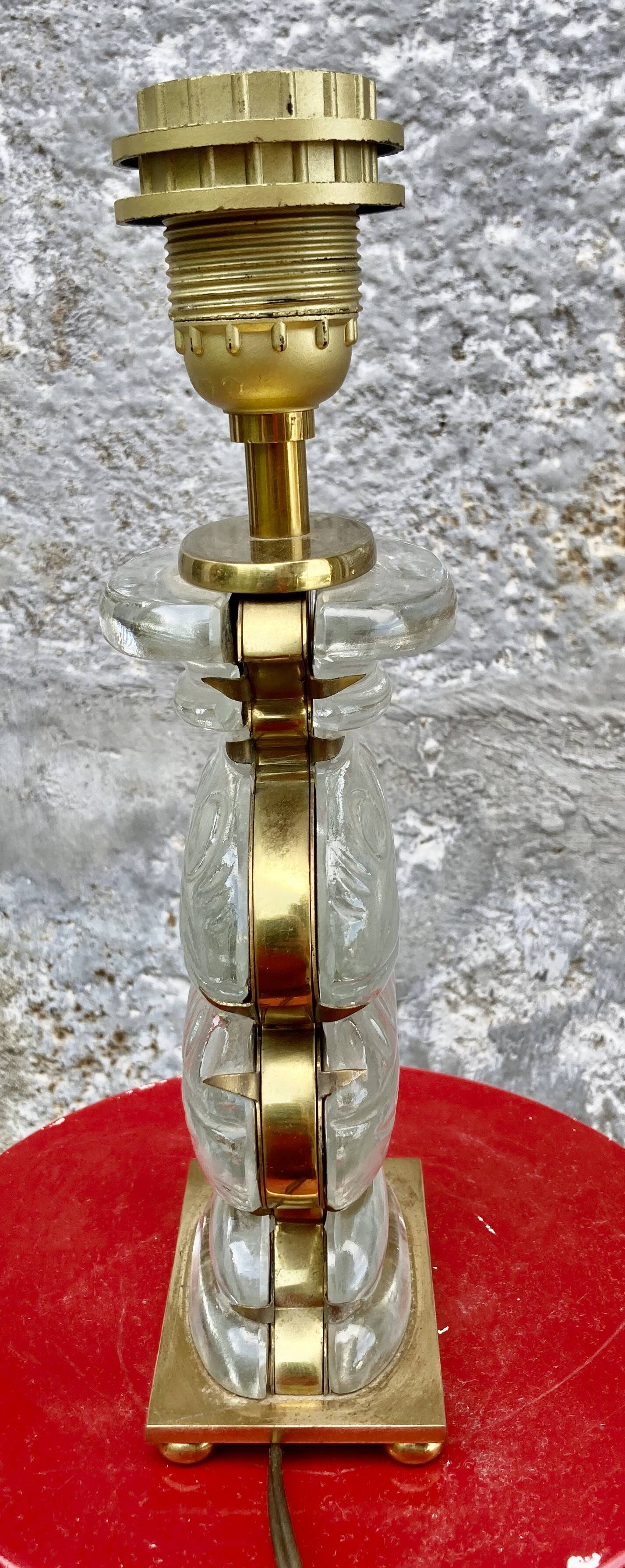 Glass Desk Lamp with Baguès House Urns, 1950s vintage