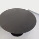 Vintage dining table in melamine with a black wood effect and chrome metal.