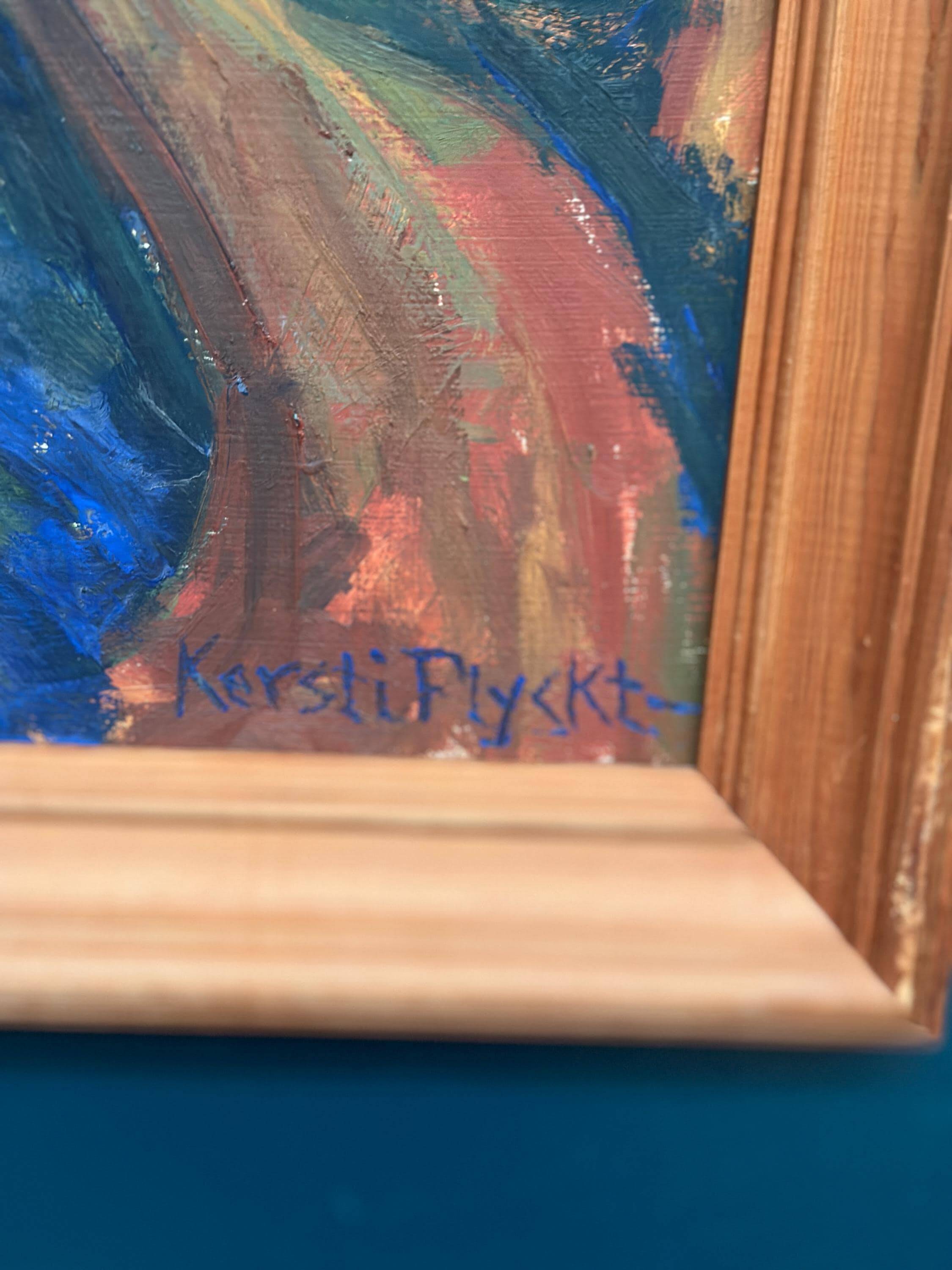 Original Swedish Oil on Panel – “Mountain Landscape” by Kersti Flyckt