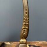 French art nouveau table lamp with transparent glass shade