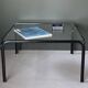 Large coffee table in glass and metal, Italy 1970s.